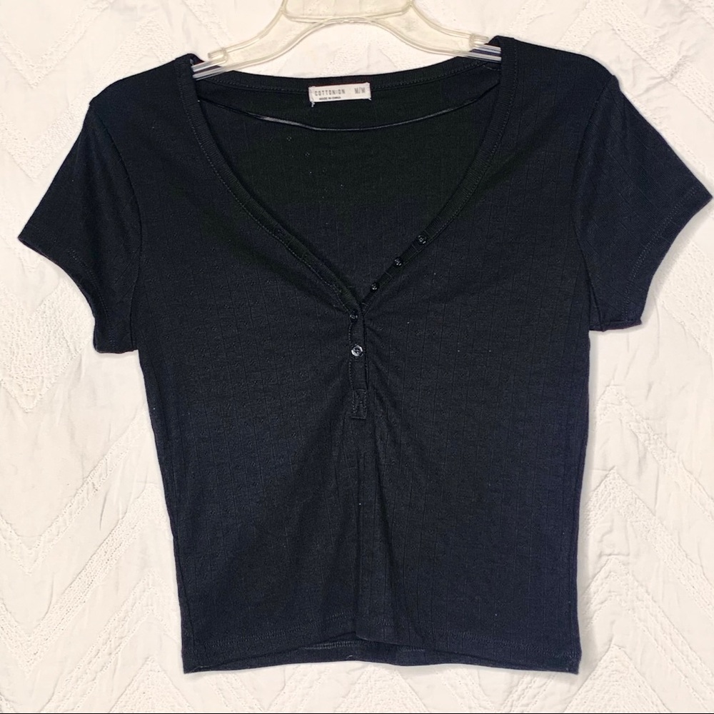 Cotton on short sleeve half button top
